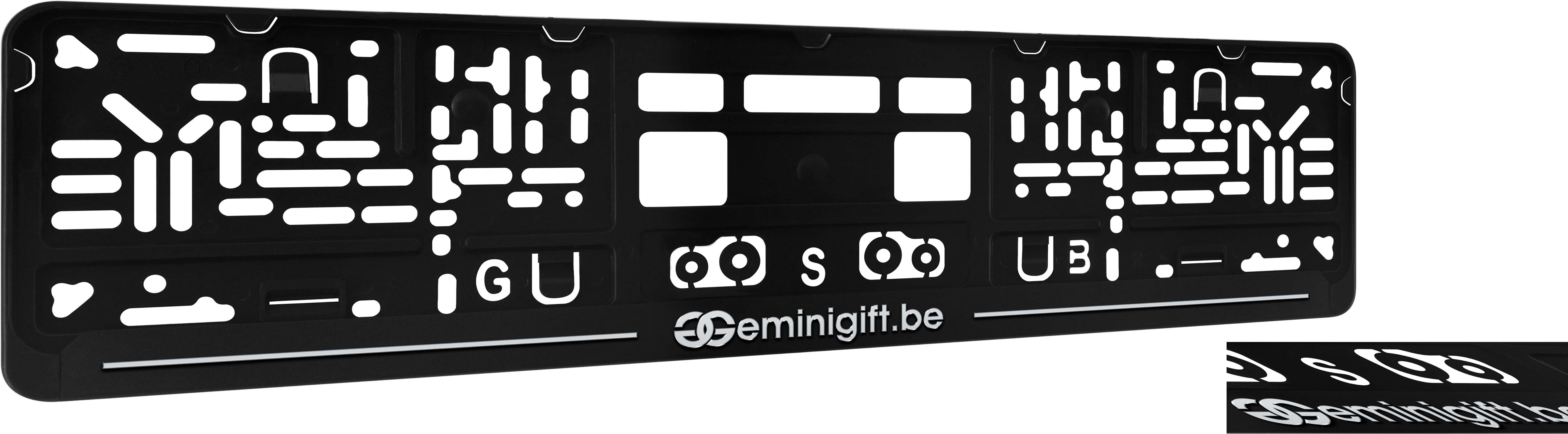 Kennzeichenhalter DP30 Prägedruck exklusiv / Farben: Silber-chrom ! Alle anderen Farben sind möglich !!