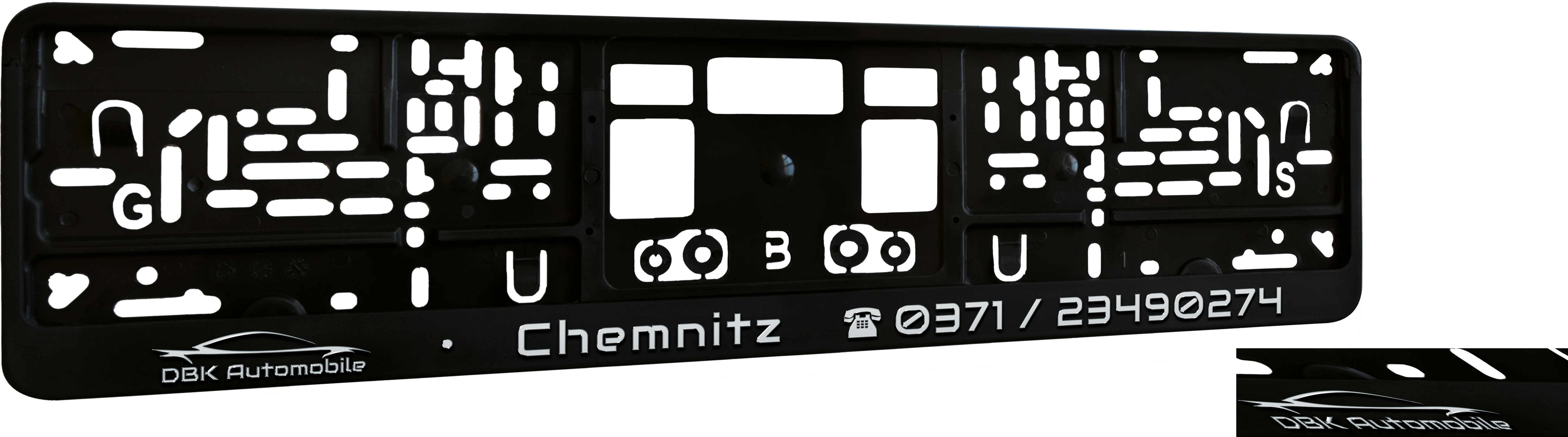 Kennzeichenhalter DP80 Prägedruck exklusiv, Klapprahmen 