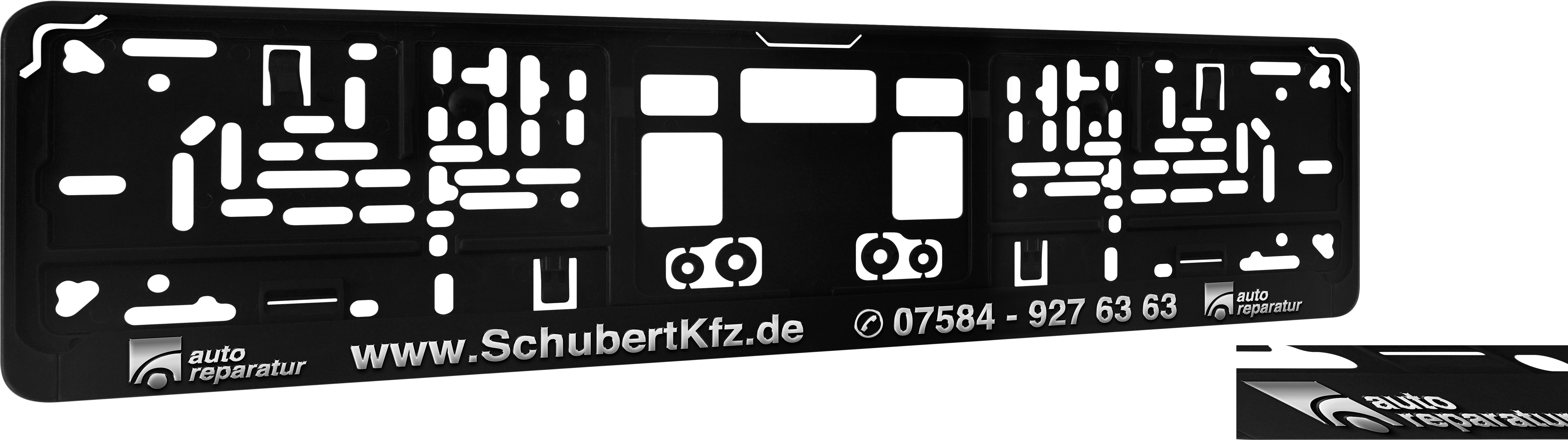 Kennzeichenhalter DP10 Prägedruck exclusiv / Farben: Silber-chrom!  Alle anderen Farben ebenfalls möglich !! 