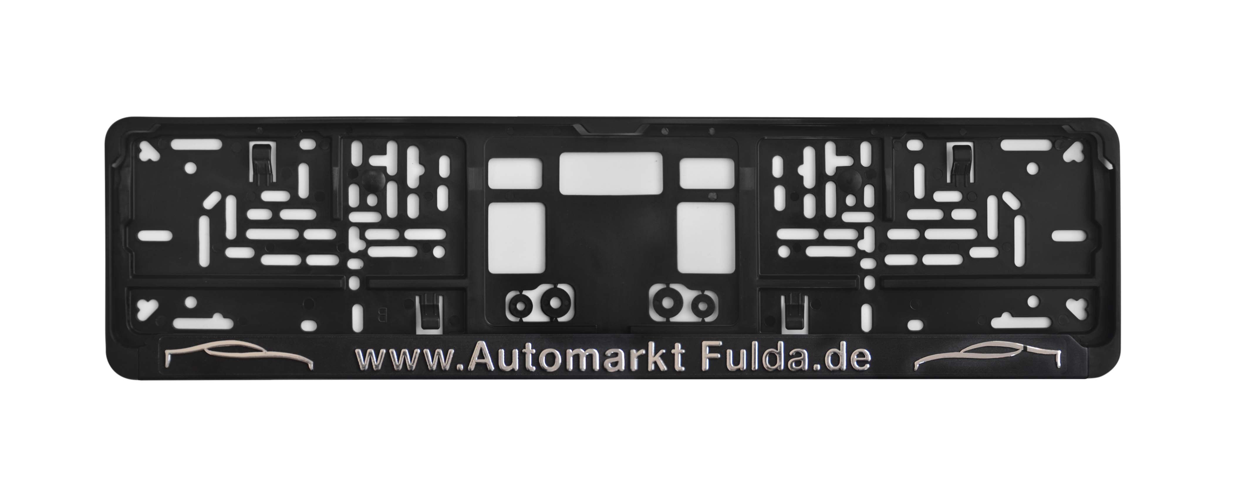 Kennzeichenhalter DP10 Prägedruck exclusiv / Farben: Silber-chrom!  Alle anderen Farben ebenfalls möglich !! 