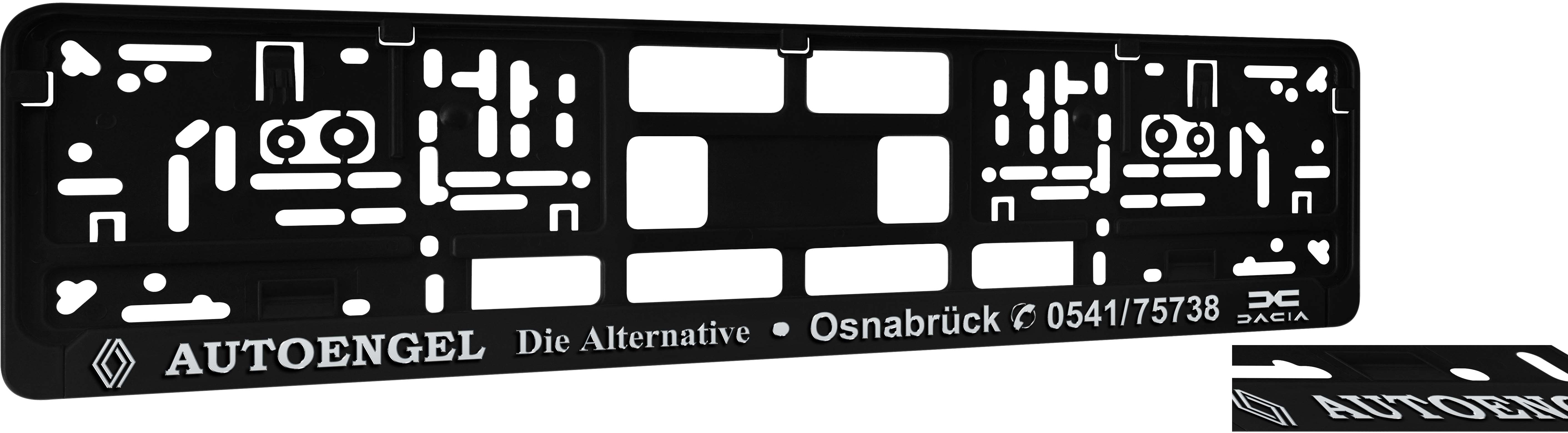 Kennzeichenhalter DP20 Prägedruck exklusiv / Farben: Silber-chrom ! Alle weiteren Farben sind möglich !!