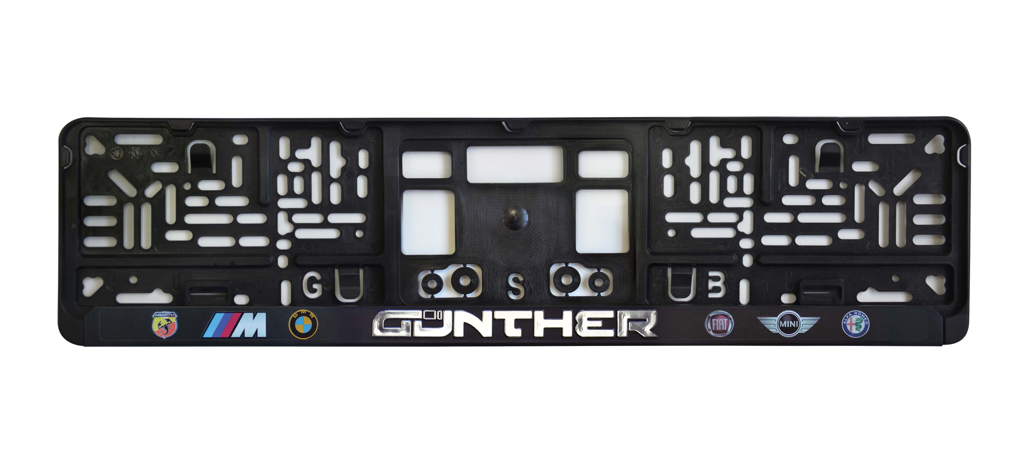 Kennzeichenhalter DP30 Prägedruck exklusiv / Farben: Silber-chrom ! Alle anderen Farben sind möglich !!